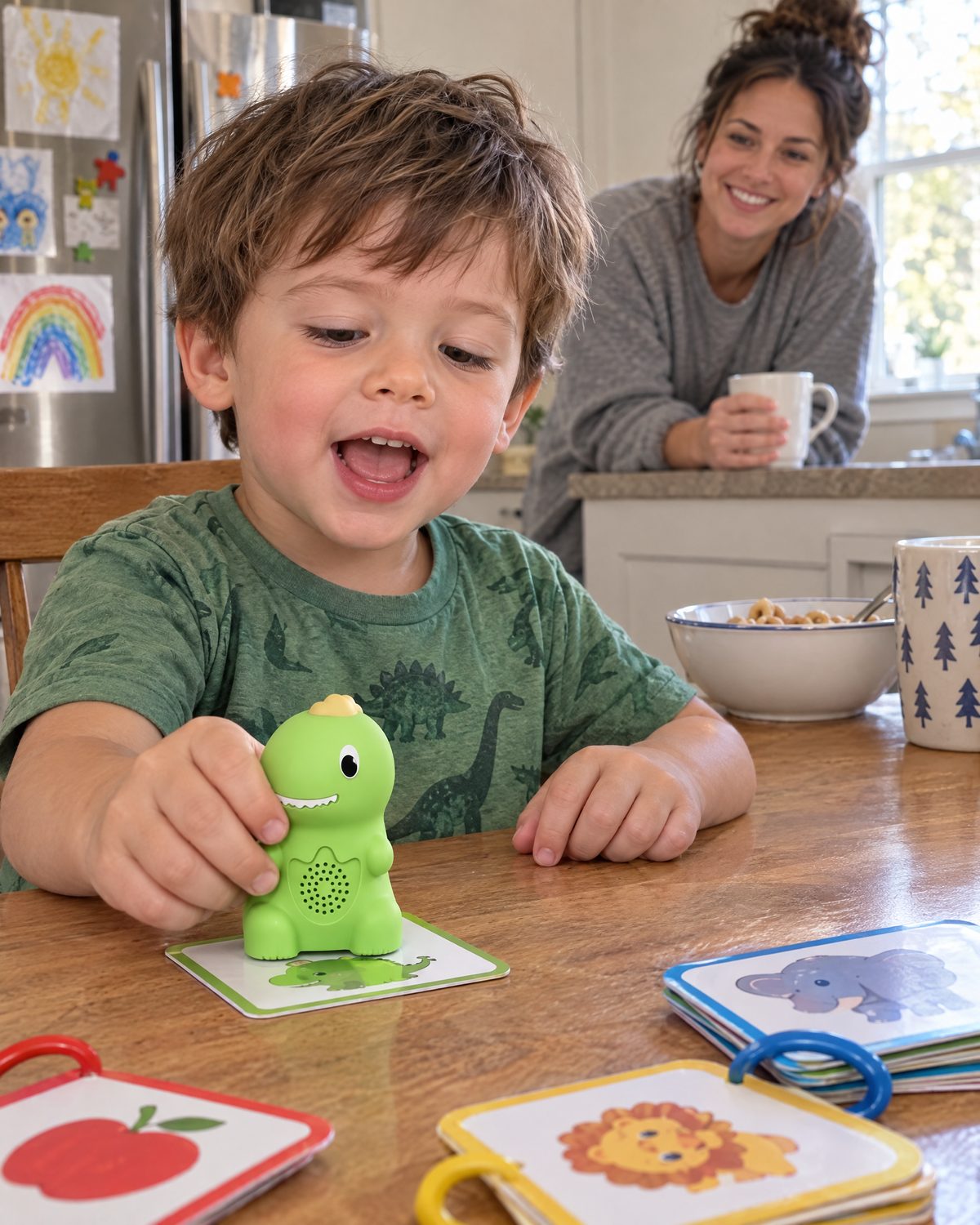 If your toddler can point, they can practice words.